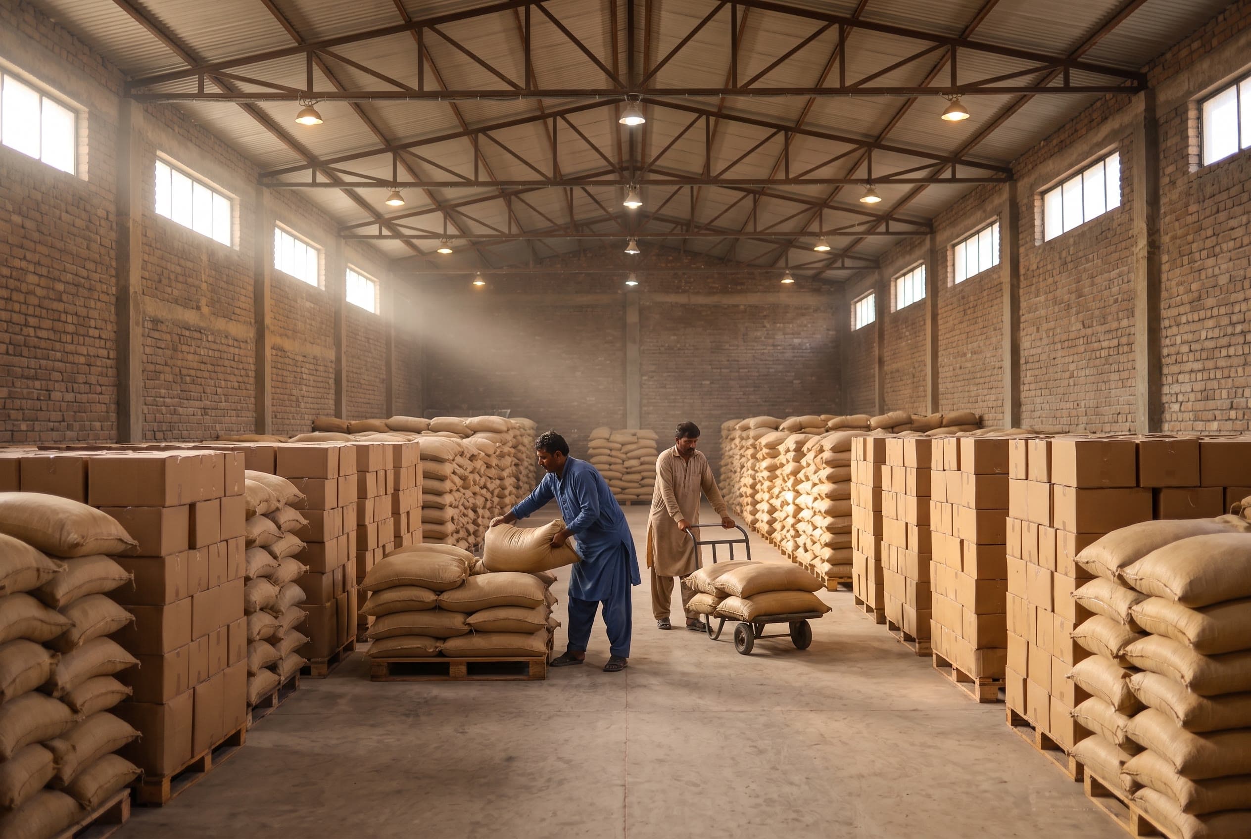 Warehouse, palletized stock